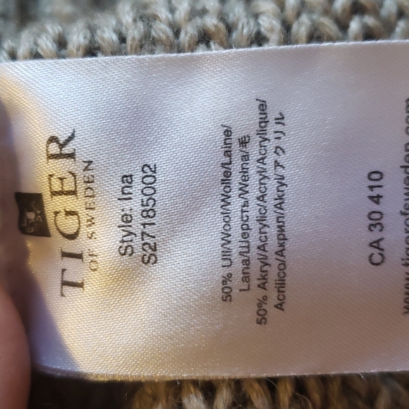 Tiger Of Sweden Wool Blend Oversized Chunky Knit Cowl Neck Cap Sleeve Zi… - Picture 12 of 12